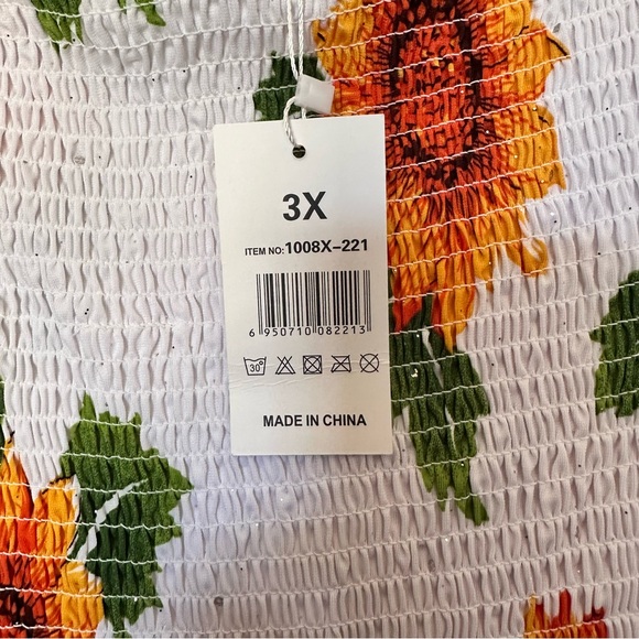 Seven Islands Women's White Sunflower Sparkle Dress - Picture 7 of 9